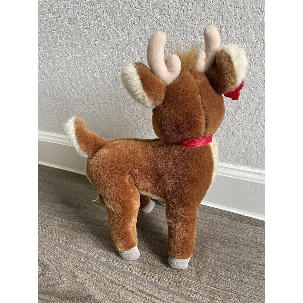 Vintage applause Rudolph Red Nose Reindeer With Original Ear Tag plush 12” EUC